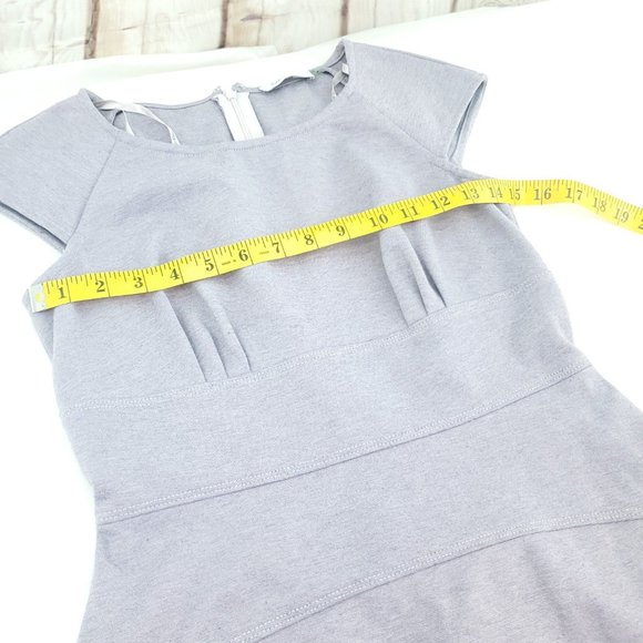 Calvin Klein Womens Lavender Heathered Sleeveless Round Neck Sheath Dress Size 4 - Picture 6 of 11
